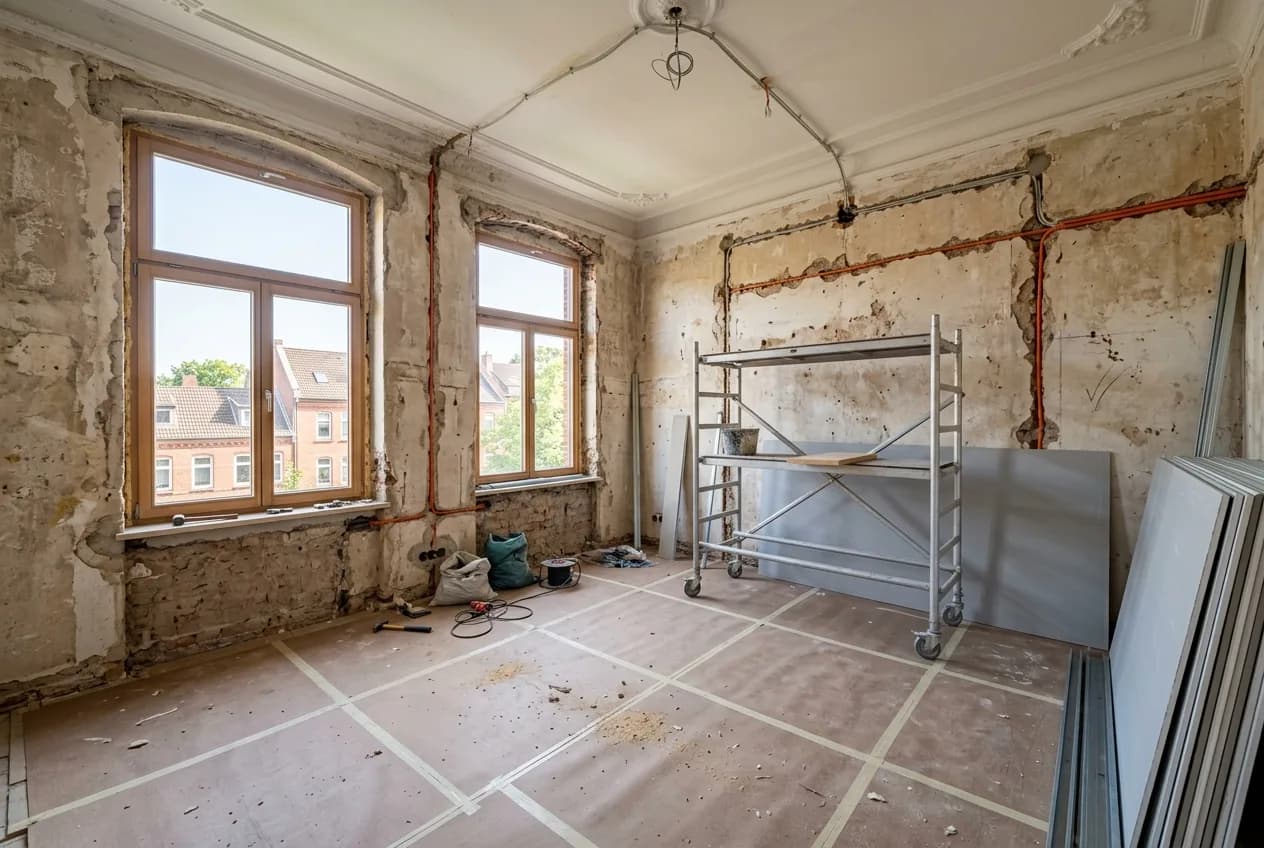 Sanierte Altbauwohnung mit neuem Boden und Wänden